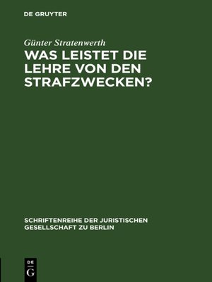 cover image of Was leistet die Lehre von den Strafzwecken?